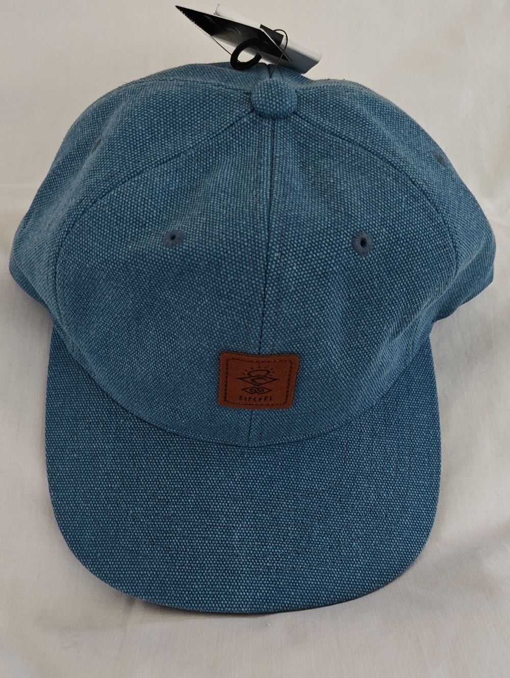 Rip Curl Men's Denim-Style Blue Baseball Cap with Leather Patch